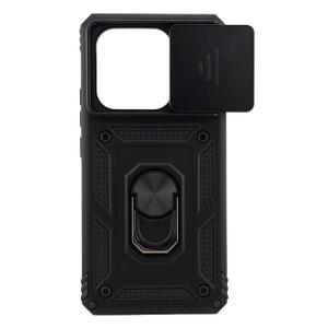 SURITCH for iPhone 16 Plus Case with Magnetic Camera Slide Cover and Adjustable Kickstand, Compatible with MagSafe, Shockproof Bumper Case Slim Protective Cover for iPhone 16 Plus 6.7 Inch, Black