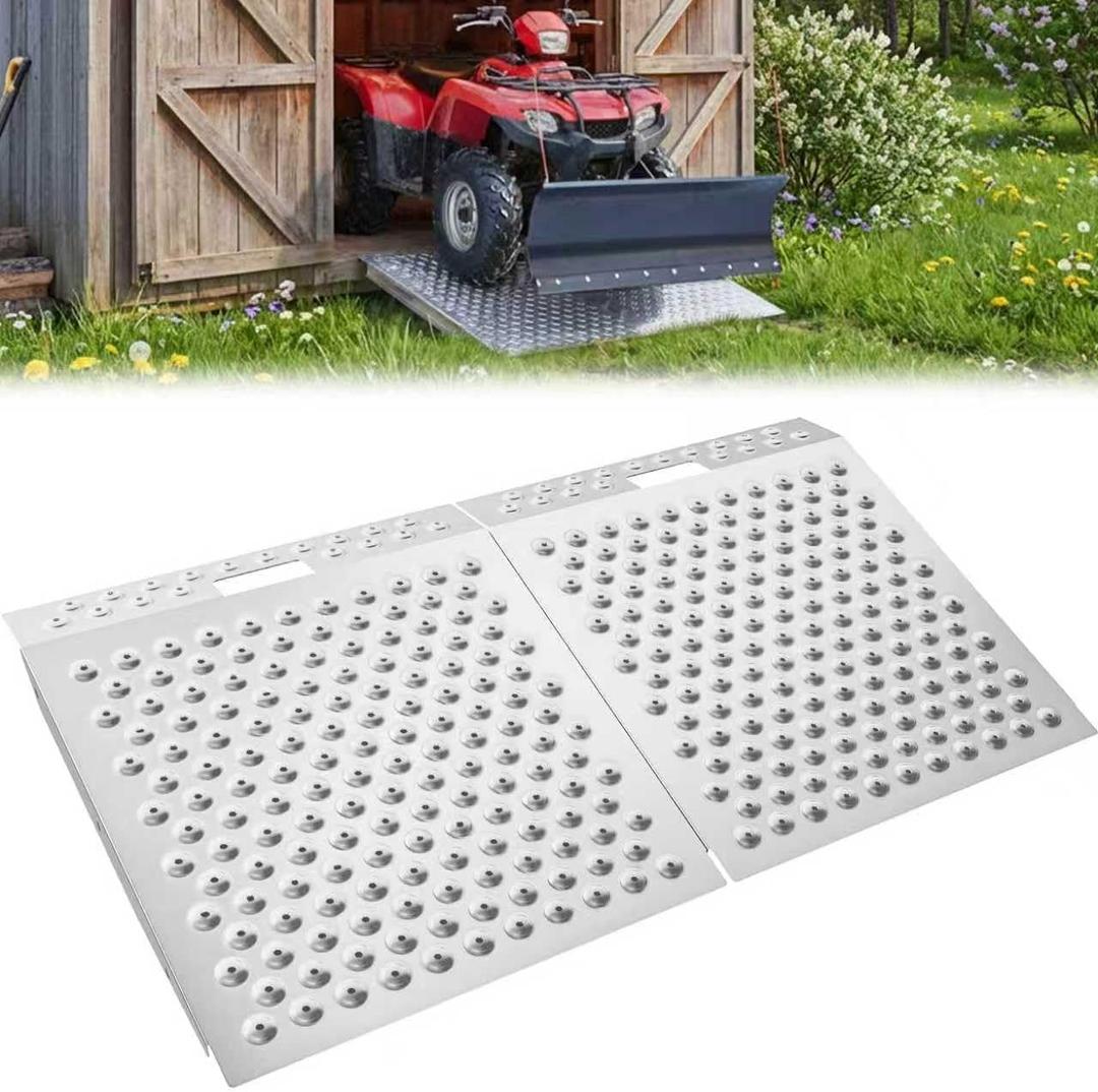 Shed Ramp for Riding Mower - 29" x 48" Heavy-Duty Shed Ramps Kit for Snow Blower, 1500LBs Anti-Slip Metal Loading Ramps for Shed for UTV, Motorcycles, Lawnmower, Garages & Barns, 2PC
