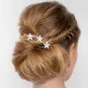 MTLEE 20 Pieces Star Rhinestone Hair Pins Bling Crystal Wedding Hair Clips for Brides Glitter Star for Girl Women Accessories(Silver)