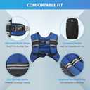 ZELUS Weighted Vest, Weight Vest with Reflective Stripe for Workout, Strength Training, Running, Fitness, Muscle Building, Weight Loss, Weightlifting, Blue (16 lb)