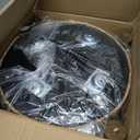 Cpintltr Round Ottoman Natural Seagrass Footstool Hand Weave Water Hyacinth Poufs Eco Friendly Sofa Foot Stool Soft Step Stool Padded Foot Rest with Pine Legs for Living Room (Natural)