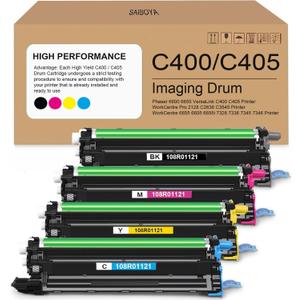 Versalink C400/C405 Drum Unit Replacement for Xerox 108R01121 Imaging Unit for Phaser 6600 6655 Versalink C400 C405 WorkCentre 6655 6605 7328 7336 7345 7346 Drum Cartridge Kit (BK/C/M/Y)