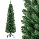 Pre-Lit Pencil Christmas Tree with 295 Memory Wire Branch Tip - 1.5metre
