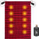 Heated Sleeping Bag pad, Heated Sleeping Bag Liner, Type-C Input, 5+5 Heating Zones, Operated by Power Bank (Battery NOT Included) or Other USB Power Supply, Type-C
