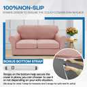 XINEAGE New 2 Pieces Chair Covers with Arms Super Stretch Chair Slipcover for Living Room Pet Dog Universal Slip Cover Anti Slip Armchair Furniture Protector (Dusty Pink), 31"-46"(1 Cushion)