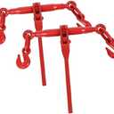 2 Pack Chain Binder, 5/16 to 3/8 Inch Chain Binder, Ratchet Binder with 5400LBS Safe Working Load and 19000LBS Breaking Strength, Load Binder for Industrial Agricultural Traction Applications