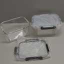 2 Pack Large Glass Storage Containers with Lids 85oz/10.5cup Big Airtight Glass Food Storage Containers for Rotisserie Chicken Watermelon Meal Prep, BPA Free, Freezer Dishwasher Oven Safe (Gray)