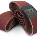 POWERTEC 4 x 24 Inch Sanding Belts, 4 Each of 60 80 120 180 240 400 Grits, 24PK, Aluminum Oxide Belt Sander Sanding Belt Assortment, Sandpaper for Makita Belt Sander (110002-P2) (60- 400 Grit,24pk)