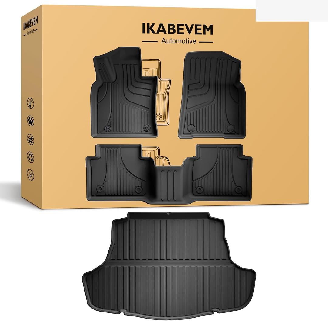 Original 2018-2024 Camry FWD Floor Mats & Cargo Liner for Toyota Camry (Not Fit Hybrid) - Custom Fit 1st & 2nd Row TPE Anti-Slip Floor Liners & Trunk Mat - All Weather Floor Mats Car Accessories