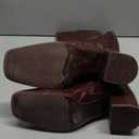 wetkiss Knee High Boots for Women GoGo Boots with Chunky Heel, Square Toe and Side Zipper Design Fashion Dress Boots (6.5, Brown
)