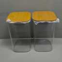 D2scrma 156oz Airtight Glass Square Storage Canister with Bamboo Lid Set of 2(4600ml*2) Large Gallon Glass Jars for Sugar, Flour, Cookies and Coffee beans (with Black Lable)