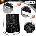 AmazingSpark 24 Pcs Basketball Paper Gift Bags with Handles 5.9x3.2x8.3 Basketball Themed Party Favor Bags for Coaches Teams Sports Events Snacks Treat Storage Birthday Party Supplies(Classic)