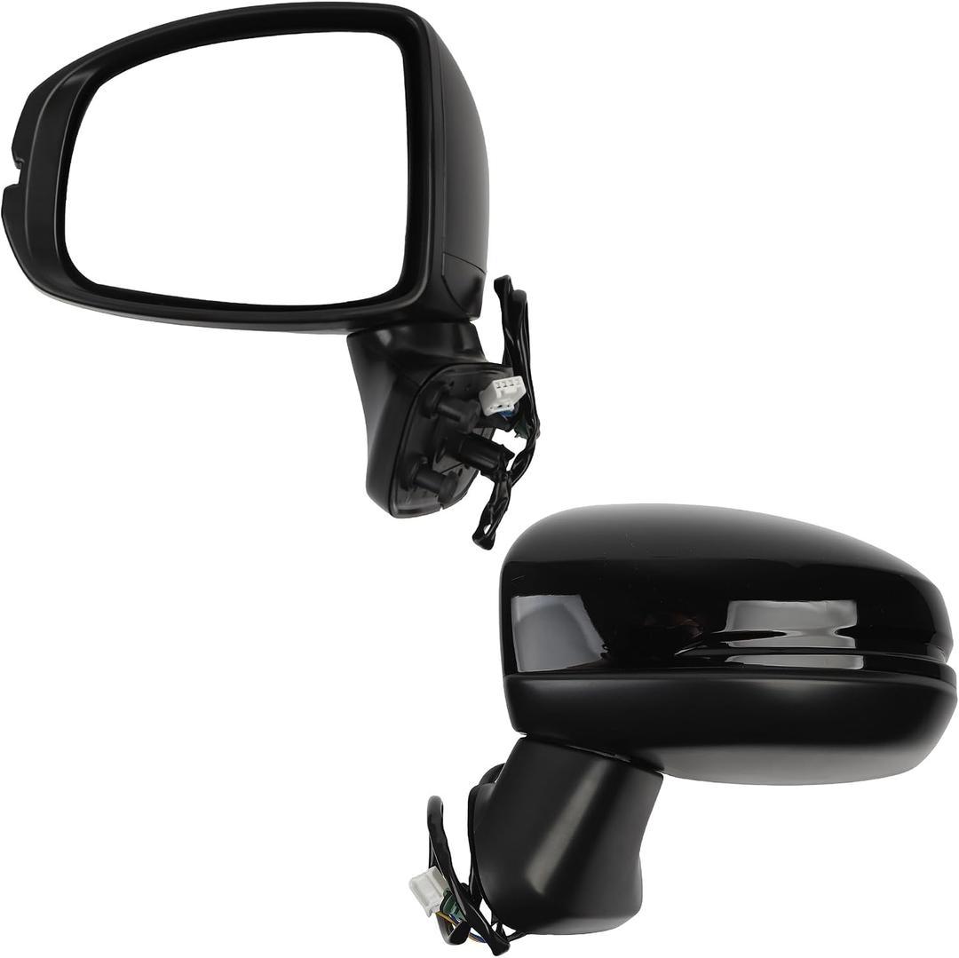 Dasbecan Driver Side Mirror Compatible with 2015-2020 Honda Fit Jazz Non-heated Manual Fold Power Glass Left Mirror Black Replaces HO1320332(3PINS)