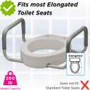 NOVA Raised Toilet Seat with Handles for Seniors Elongated Toilet Riser with Safety Grab Bars, Elevated Toilet Seat for Elderly, Disabled & Post-Surgery Support - Elongated Toilet