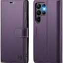 Wallet Case for Samsung Galaxy S22 Ultra, RFID Blocking Credit Card Holder, PU Leather Folio Flip Kickstand Protective Shockproof Cover for Samsung S22 Ultra (Purple)