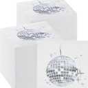 160 Pack Disco Party Cocktail Napkins Stylish Disposable 70s 80s 90s Party Supplies Disco Cocktail Napkins for Engagement Birthday Graduation Baby Shower Supplies(Silver)