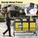 Folding Chair Rack, Heavy-Duty Folding Chair Cart with Swivel Wheels, 600 LBS Capacity for 12 Tables or 42 Chairs, Chair and Table Cart w/Dust Cover and 2 Binding Ropes, 72L x 33W x 42H