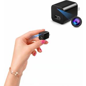 Hidden Camera Charger Spy Camera - Full HD 1080P Mini Security Cam with Motion Detection, Loop Recording, 32GB Micro SD Card,Indoor Home Baby Pet Nanny Monitor