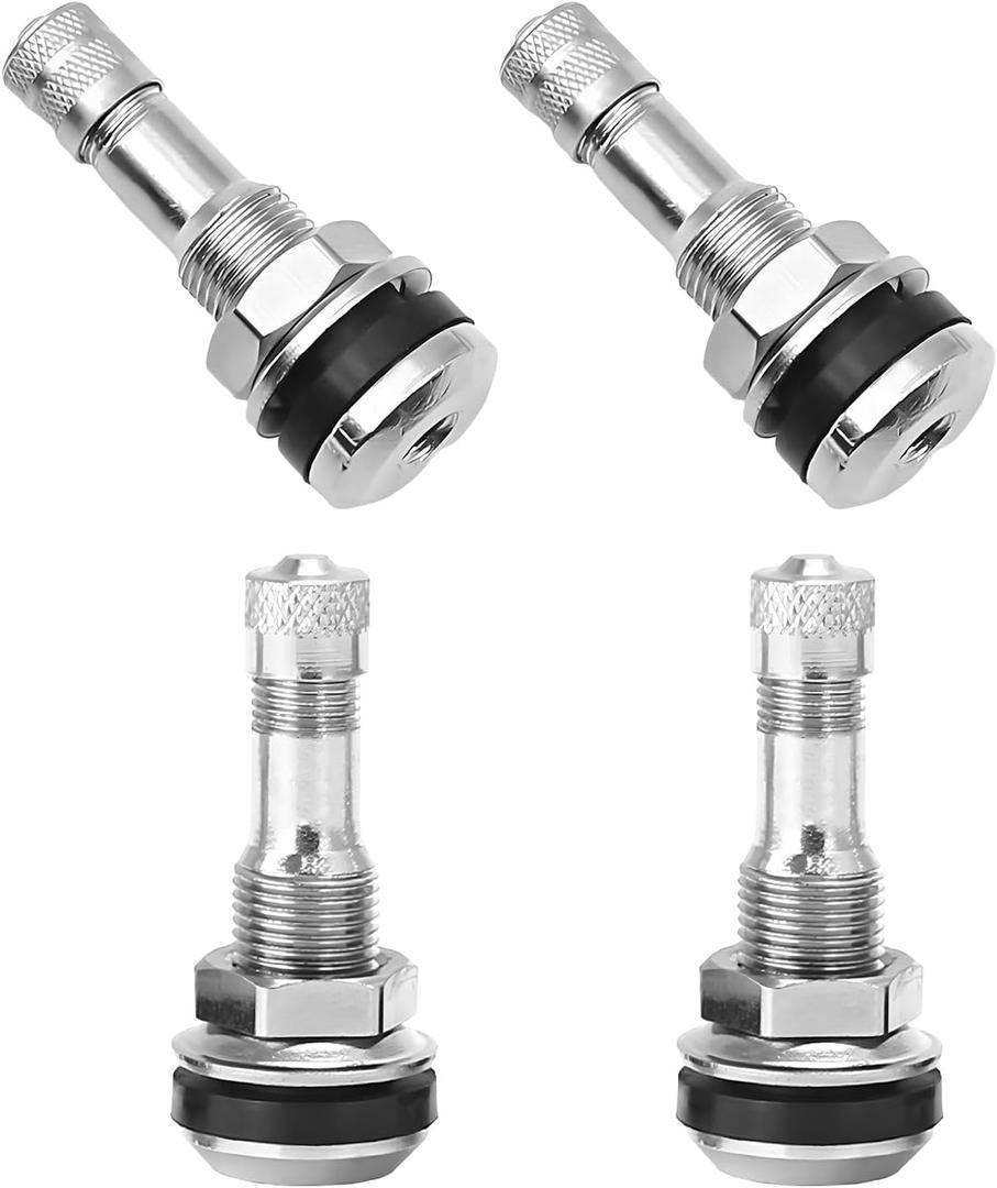 4 PCS TR416 Metal Valve Stems, Vehicle Tyre Valves Stem Outer Mount Fits 0.453" Rim Holes 1 1/2" Long, High Pressure Clamp-in Automotive Tire Valve Stems, Car Accessories