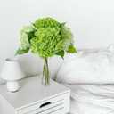ZYTUYO 4 Pcs Real Touch Light Green Dark Green Hydrangeas Artificial Flower 21'' Realistic Faux Latex Hydrangeas Flower for Home Decor Kitchen Living Room Spring Table Wedding Xmas Arrangement