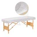 30PCS Disposable Fitted Massage Table Sheets, Heavy Duty Elastic Disposable Bed Cover, Breathable Disposable Fitted Sheets for Spa White Non Woven Fabric 36 x 85 Inch