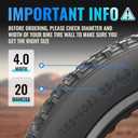 Hycline Ebike Replacement Fat Tire: 20x4.0/26x4.0 Inch Heavy Duty Folding Electric Fat Tires, All-Terrain High-Density Bicycle Tires for Street or Trail Riding