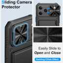 BXYJY for iPhone 17 Pro Max Case Wallet, 2 Privacy Screen Protectors, Card Holder (4-5 Cards), Slide Camera Cover, Military Grade Drop, Heavy Duty Men Women Phone Case for iPhone 17 Pro Max, Black