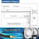 120V 10-Inch Pool Light for Inground Pools, IP68 Waterproof Pool Lights, Includes 2 x 500W Incandescent Bulbs, 100ft Cord, Direct Replacement Pentair Amerlite & Hayward AstroLite, Fits 10'' Pool Niche