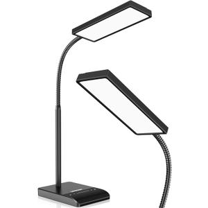 LEPOWER LED Desk Lamp, 800LM for Home Office, 12W Reading , Eye-Caring Desk Light, Touch Table Lamp, Gooseneck Lamp, 50 Lighting Modes, Bright Desk Lamps for Bedroom, Study Room (Black)