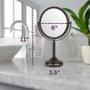 JERDON Two-Sided Tabletop Makeup Vanity Mirror - 10X-1X Magnification & Swivel Design - 6-Inch Diameter Portable Mirror - Bronze Finish - Model JP910BZP