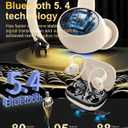 Wireless Earbuds, Bluetooth 5.4 Headphones Sport, Over Ear Buds With ENC Noise Cancelling Mic,48H,Wireless Earphone With Earhooks, Stereo Deep Bass,IP7 Waterproof ear bud for Workout Running,Off White