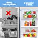 Clear Fridge Organizer Bins - 10 pcs Refrigerator Organizers and Storage Set for Fridge, Freezer, Kitchen, Stackable Pantry Organizer Bins - Includes Pack of 20 Food Bags - Ideal for Food & Drinks