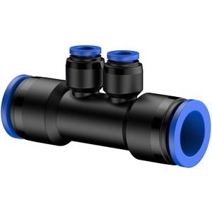 Pawfly 12 Pcs Quick Connect 1/2" to 1/4" Drip Irrigation Fittings for 1/2" Tubing (0.62-0.63" OD), Push-to-Fit 4-Way Reducing Tees Reducer Tee Connectors, Anti-Leak Drip Irrigation Tee Fittings