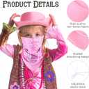 Unittype 18 Sets Cowboy Hats and Bandanas Bulk Kids Western Cowboy Costume Accessories Kids Party Supplies (Pink)