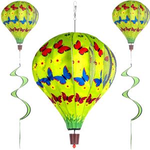 2Pack Hot Air Balloon Wind Spinner Garden Windmills and Spinners Decorations Large Outdoor Hanging Decor Lawn Yard Windsock Ornaments Colorful Butterfly Wind Hanging Ornaments