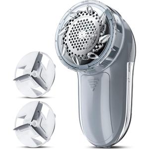 Bymore Fabric Shaver, Lint Remover, Lint Shaver Defuzzer Sweater Shaver for Clothes and Furniture AC Adapter or Battery Operated Pill Fuzz Remover (5.75*2.60*2.64in, Gray)