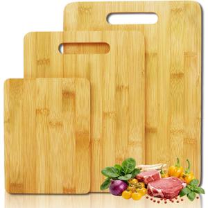 2 x Bamboo Cutting Board Set of 3 with Hanging Holes, Medium