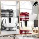 2 x Flour Funnel for KitchenAid Tilt-Head Mixer  Anti-Splash Hands-Free Attachment, Fits 4.55 Qt Models, Dishwasher-Safe Baking Tool for Dry & Wet Ingredients (White*2)