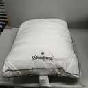 Beautyrest Hotel Collection Luxury Queen Pillows Set of 2 - Premium 500 Thread Count Damask Stripe Embroidered Cotton Cover, Gusseted Soft Medium Down Alternative, Queen Size Set of 2