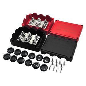500A Heavy-Duty high Current busbar Box, Waterproof Power Distribution Block Yacht Junction BoxAutomotive Marine Battery 48V DC Covered-Negative and Positive Pole