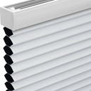 Changshade Cordless Cellular Shades,Blackout Honeycomb Shades for Windows,Pull Down Pleated Blinds,Easy to Install for Indoor Windows and French Doors,White(Blackout),34" w x 50" h