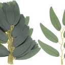 50-Pack Artificial Willow Leaves, Artificial Fake Willow Garland Stems for Bouquet/Wedding/Wreaths/Decorations, Faux Silk Greenery Leaf [5.7 Inch,Grey White]