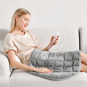 Kivik Large Weighted Heating Pad 7lbs, Extra XL Heavy Heated Blanket, Portable Small Heat Pads for Back Legs Stomach Pain Relief, Warm Christmas Women Gifts, 24x29 Inches, 7 Pounds, Grey