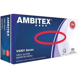 Tradex V5201-SM Ambitex Small Powder-Free Vinyl Gloves - 100 / CT