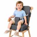 Booster Seat for Kitchen Chair, Upgrade Toddler Booster Seat for Table | 3.5” High Density Foam Toddler Booster Seat for Dining Table with 2” Backrest, Front Safety Buckle, Travel Booster Chair