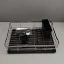 Dish Drying Rack with Stone Drying Mat, Quick-Drying/Stainless/Super Sturdy/Space-Saving, Dish Strainers for Kitchen Counter, Escurridor de Trastes para Cocina, SIlver and Black