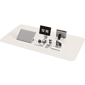 YSAGi Non-Slip Leather Desk Pad XL Size, Waterproof Laptop Computer Desk Keyboard Mat, Table Protector Blotter Mat, Large Mouse Pad for Office/Work/Home/Decor(Apricot Gray, 47.2" x 23.6")-No Band