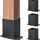 4x4 Post Base, 4x4 Post Bracket 4Pcs, Inner Size 3.6x3.6 inch Fence Post Anchor, Wood Post Brackets for Pavilion Deck Railing Support Deck Base Plate