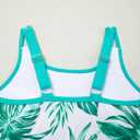 blibean Teen Girl Swimsuits Two Piece Bikini Sets with Chest Pad Size 6-15 Years (Blue, XL)
