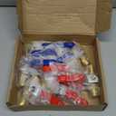 3/4 Inch PEX Ball Valves,12 Pcs PEX Brass Full Port Shut Off Ball Valve, Brass Full Port Quarter Turn Crimp Pex Valves for Hot and Cold Water